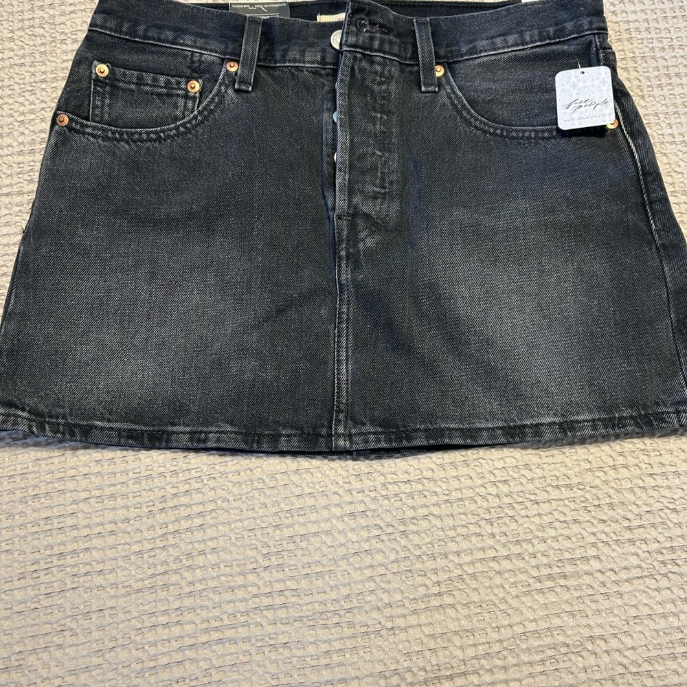 Levi's Faded Black Denim Mini Skirt